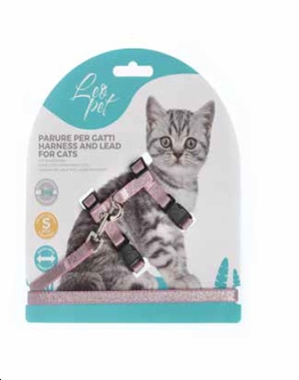 Picture of LeoPet Cat Harness Glitter Pink